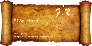 Flór Máté névjegykártya